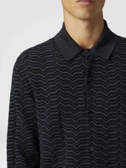 Camicia in maglia di lana e viscosa con onde