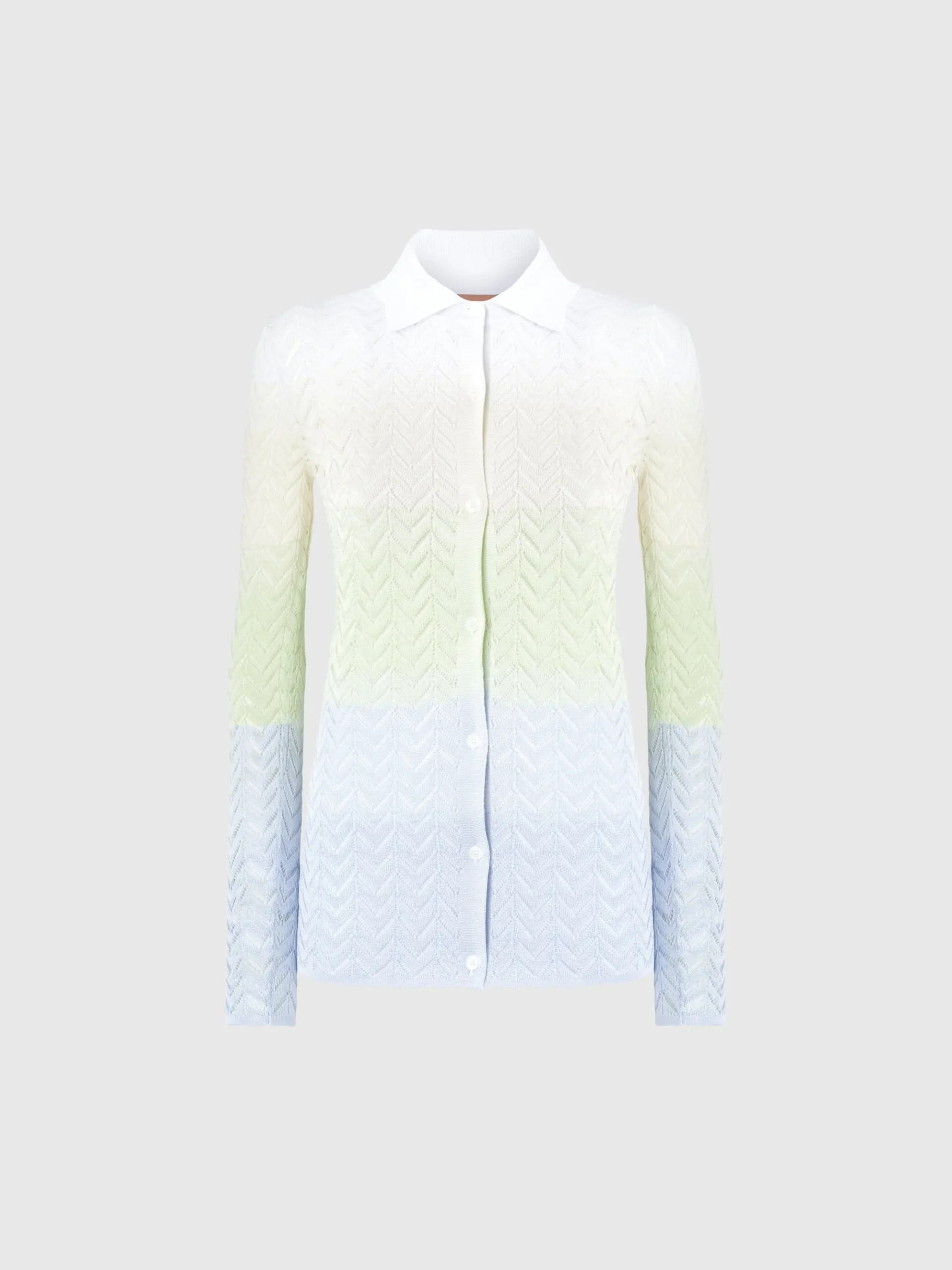 Camicia in maglia di viscosa chevron sfumata
