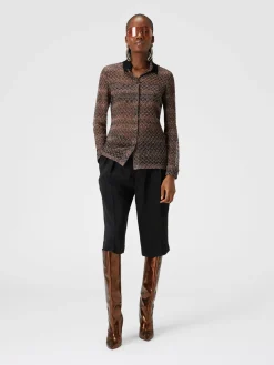 Camicia motivo pizzo lamé