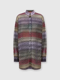 Camicia oversize con motivo pizzo lamé