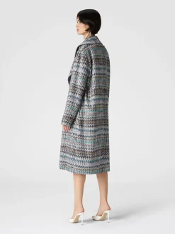 Cappotto lungo con applicazione di paillettes