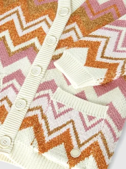 Cardigan in misto cotone e cachemire lamé