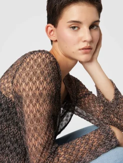 Cardigan lungo motivo pizzo lamé