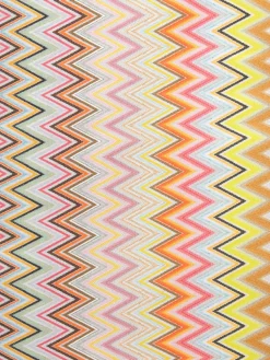 Coperta in cotone stretch zig zag con profili a contrasto