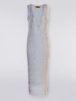 Copricostume in rete effetto metal con frange