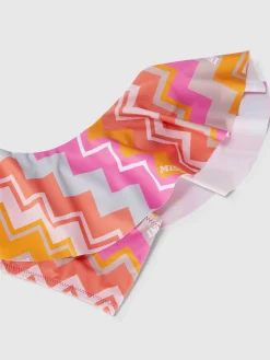 Costume bikini stampa zig zag con logo