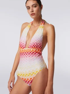 Costume intero effetto pizzo dégradé con lurex