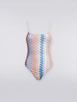 Costume intero lamé con spalline sottili regolabili