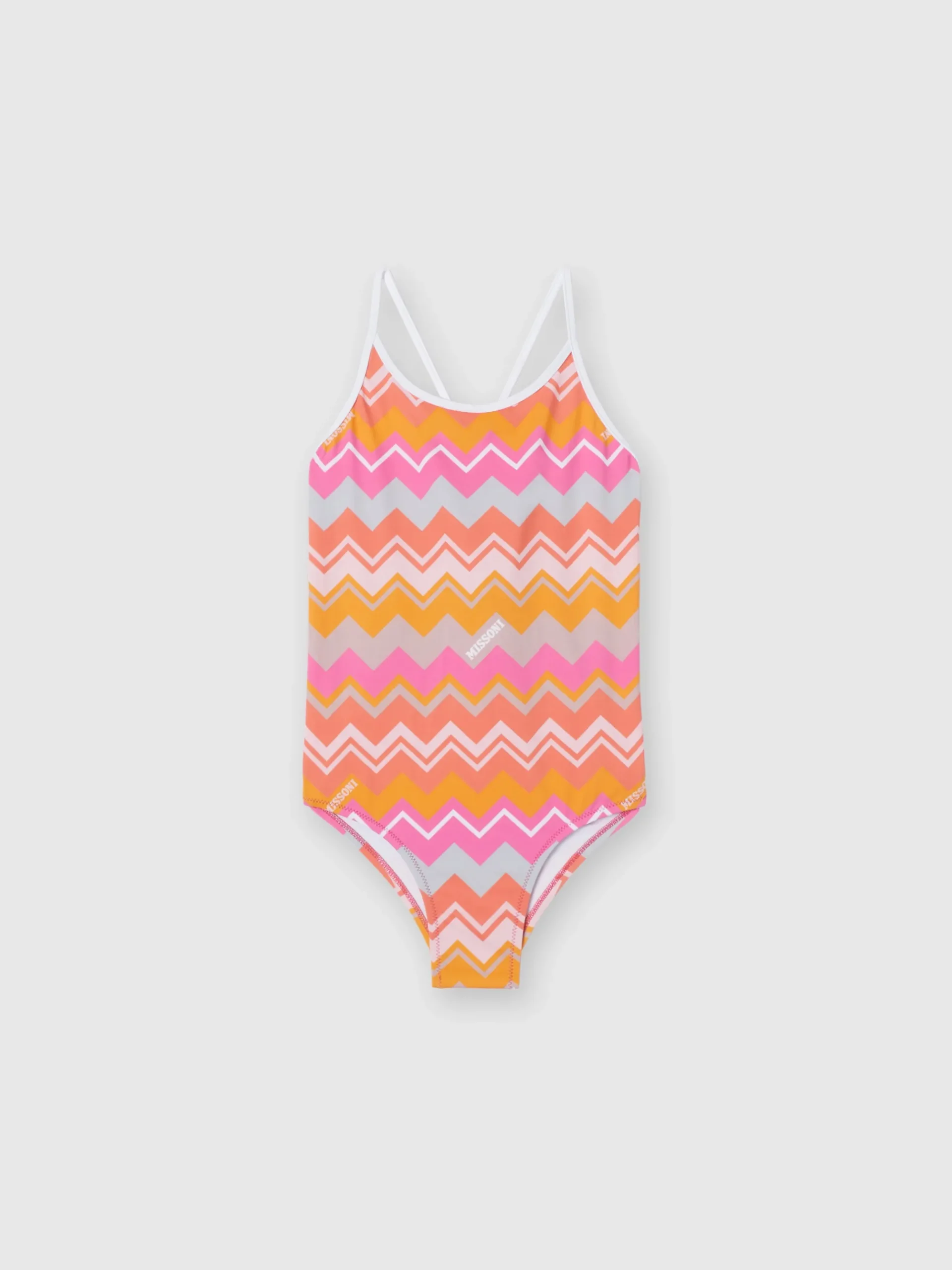 Costume intero stampa zig zag con logo