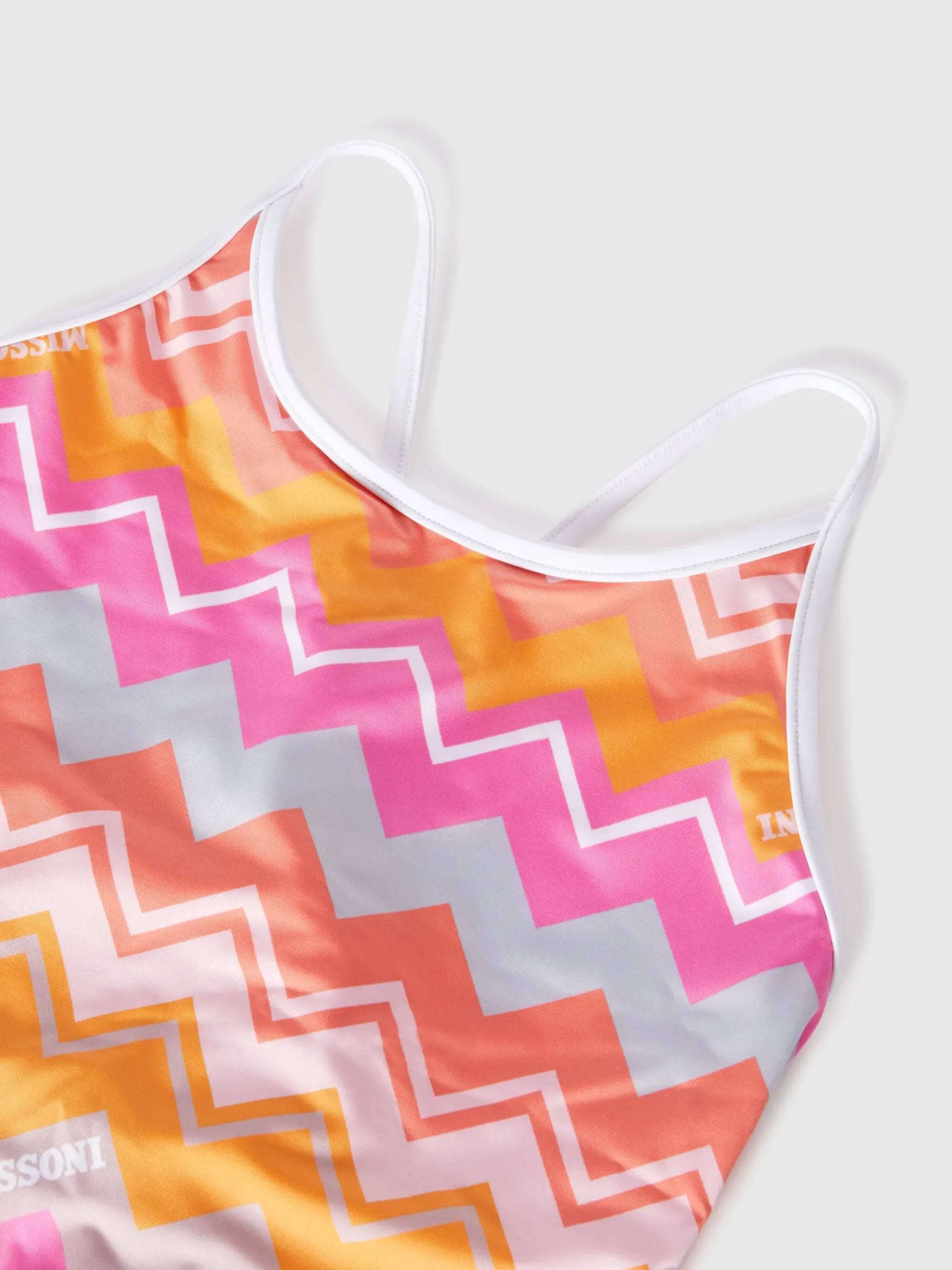 Costume intero stampa zig zag con logo