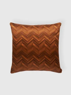 Cuscino Layers 60x60 cm in rasatello di cotone chevron