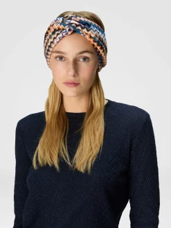 Fascia per capelli in lana zig zag