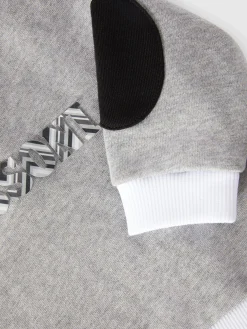 Felpa girocollo in cotone con stampa logo a rilievo