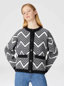 Giacca in lana chevron