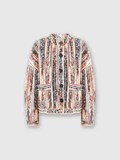 Giacca in misto lana, mohair e alpaca a righe