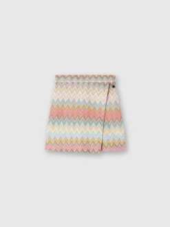 Gonna a portafoglio in maglia zig zag lamé