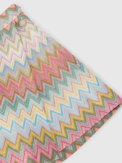 Gonna a portafoglio in maglia zig zag lamé