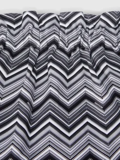 Gonna in cotone zig zag con logo