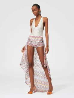 Gonna pareo in crochet con lurex