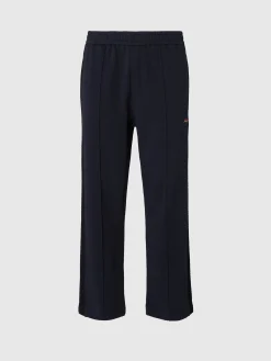 Joggers in cotone con ricamo zig zag