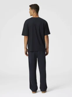 Joggers in cotone con ricamo zig zag