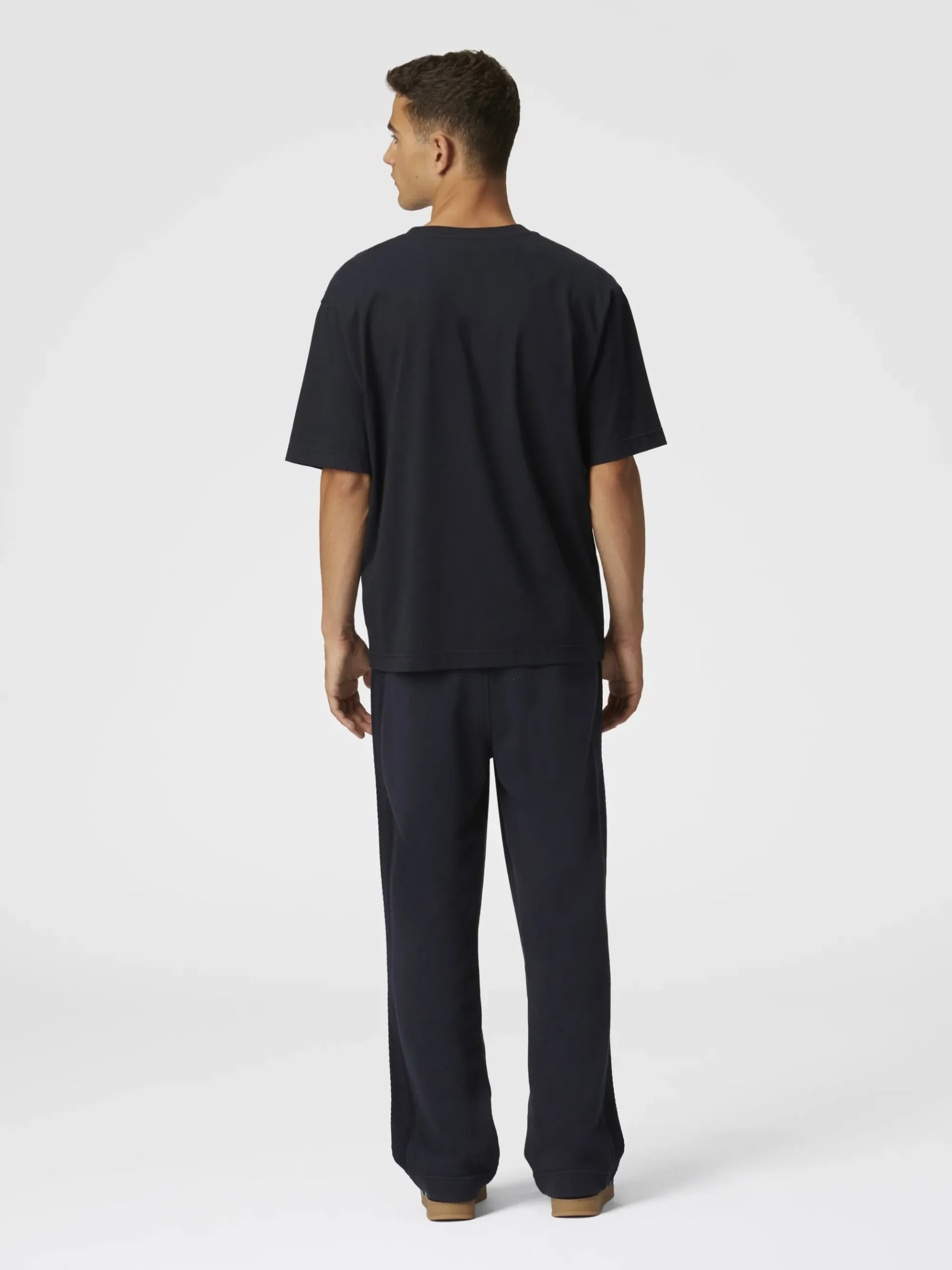 Joggers in cotone con ricamo zig zag