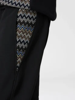 Joggers in felpa di cotone con inserto in maglia