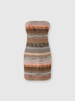 Mini-abito bustier in viscosa lamé