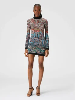 Mini-abito con motivo Venezia jacquard