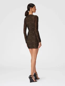 Mini-abito in tulle con scollatura arricciata