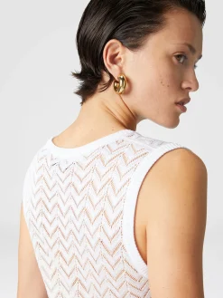 Mini-abito in viscosa chevron sfumata con scollo a V