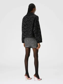 Minigonna con zig zag goffrato lamé
