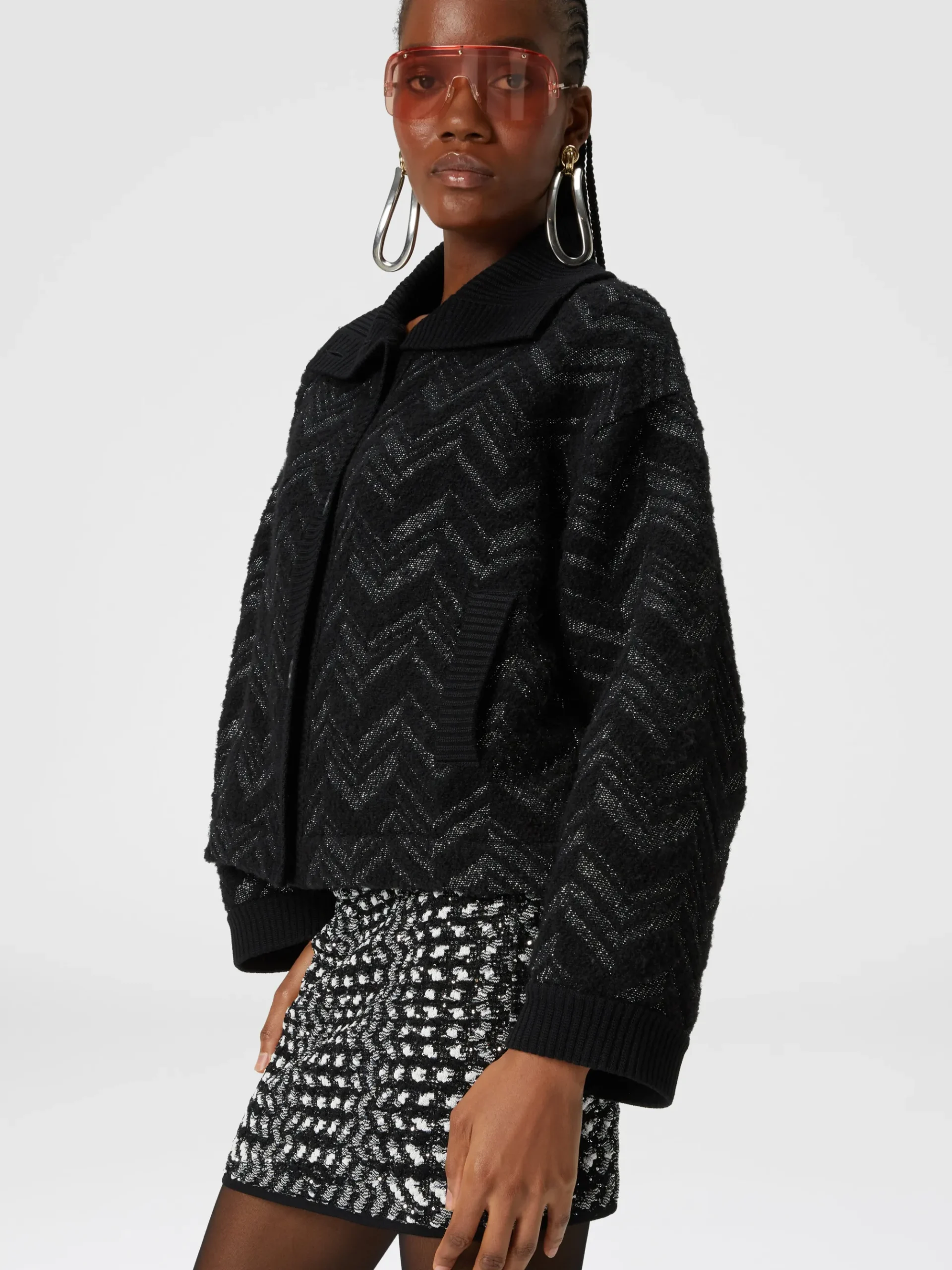 Minigonna con zig zag goffrato lamé