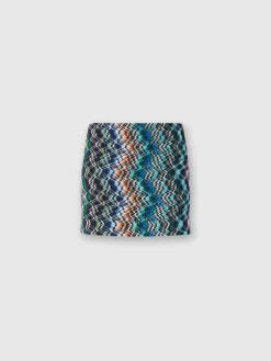 Minigonna in lana e cotone zig zag