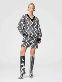 Minigonna in lana zig zag
