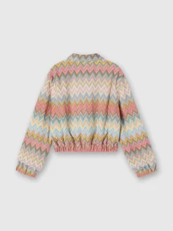Overshirt in maglia zig zag lamé