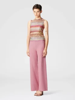 Pantalone lungo taglio dritto in jaquard