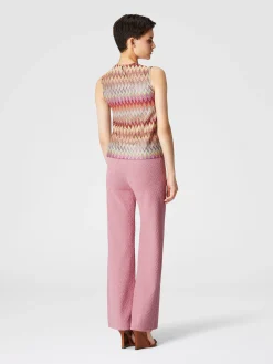 Pantalone lungo taglio dritto in jaquard