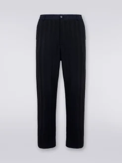 Pantaloni classici in cotone e viscosa zig zag