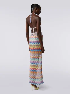 Pantaloni copricostume con stampa zig zag