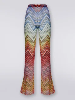 Pantaloni copricostume in tulle stampa zig zag