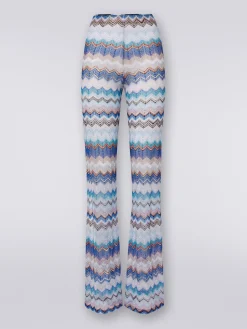 Pantaloni copricostume in crochet zig zag con lurex