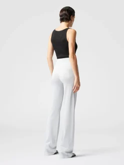 Pantaloni dritti in viscosa lamé