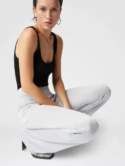 Pantaloni dritti in viscosa lamé