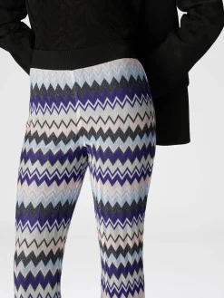 Pantaloni flare in viscosa zig zag lamé