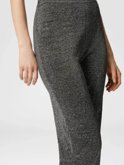 Pantaloni flare in viscosa effetto glitter