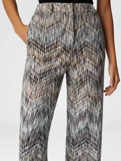 Pantaloni in viscosa e lana lamé