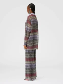 Pantapalazzo con motivo pizzo lamé