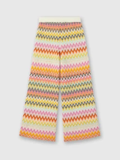Pantapalazzo in maglia di lana zig zag