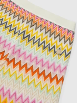 Pantapalazzo in maglia di lana zig zag